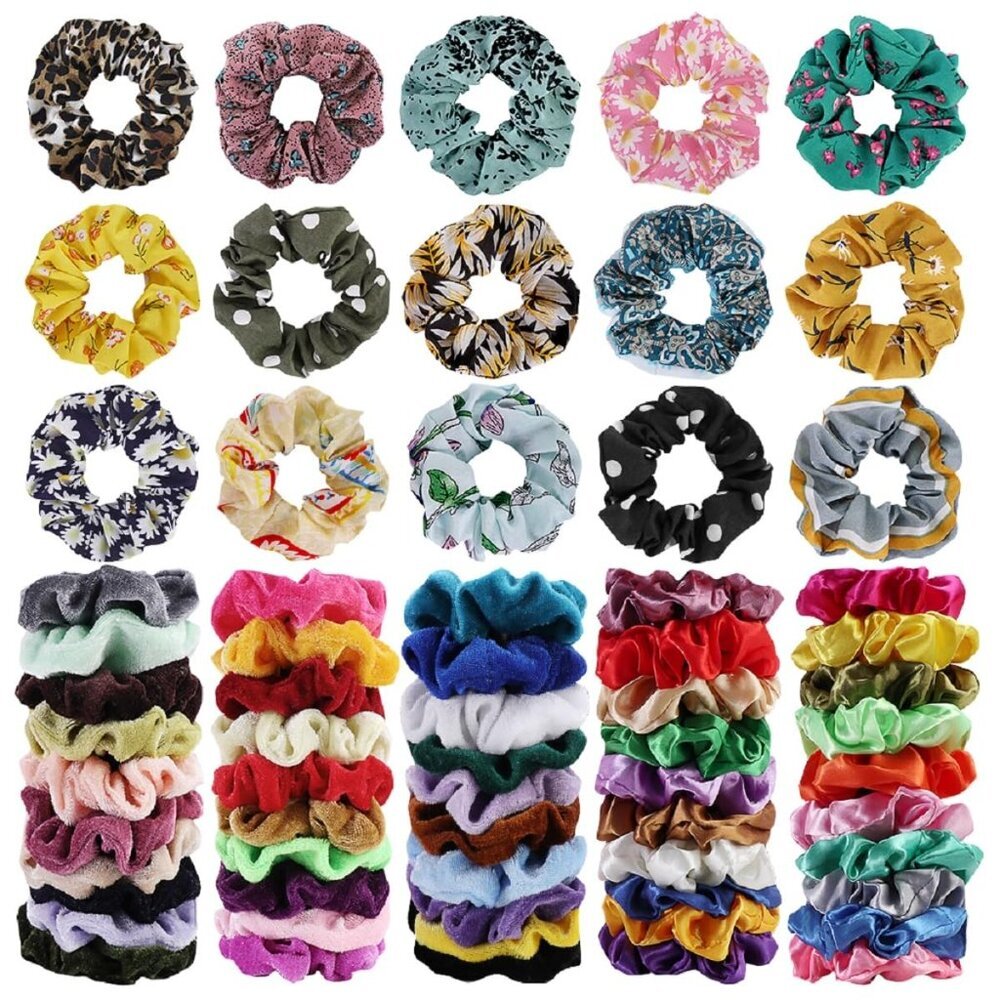 65 Pcs Velvet Hair Scrunchies Hair Bands for Women or Girls,Elastic Soft Ponytai